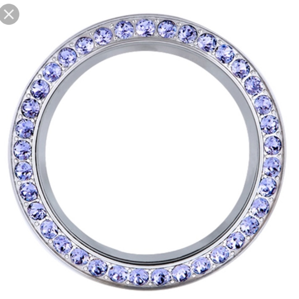 Origami Owl Large Tanzanite Swarovski Locket Face